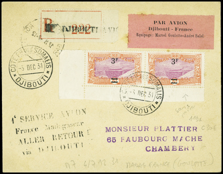 4/7.12.1931. Côte des Somalis n°119 + 119a sur let