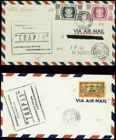 Wallis et Futuna n°65 et n°139 + 141 obl Wallis, (