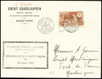 Guadeloupe n°128 obl Basse-Terre sur lettre pour F
