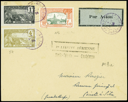 Guadeloupe n°55 + 57 + 116 obl Grand Bourg (4.8.19