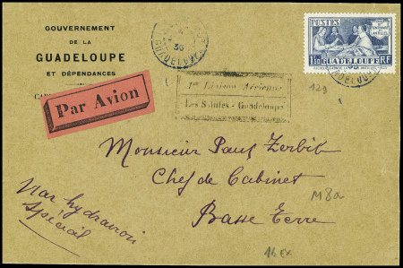 Guadeloupe n°129 sur lettre pour Basse-Terre avec 