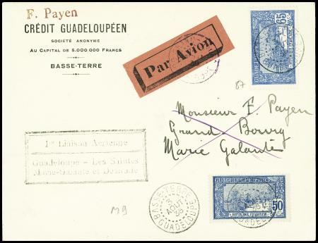 Guadeloupe n°87, 2 pièces obl Basse terre (3 aout 