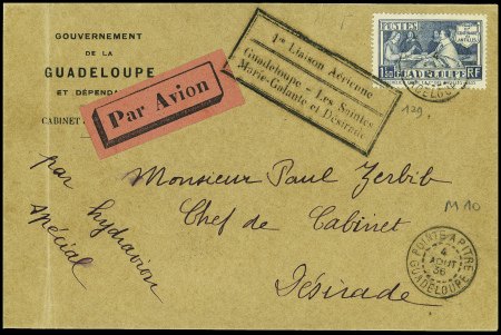 Guadeloupe n°129 obl Pointe à Pitre (4 aout 36) su