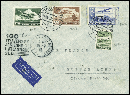 Tchécoslovaquie PA10 +PA15 + PA16 obl Praha (18.7.