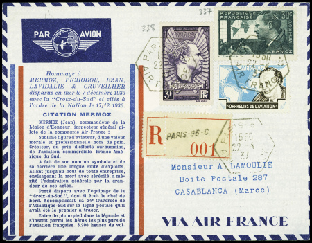 N°337 + 338 + vignette Mermoz obl hex "Paris 96 C 