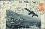 POSTE AERIENNE Carte postale du rallye aérien de <mark>Monaco</mark>