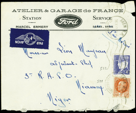 N°521 + 522 obl Agen RP (26.10.42) sur lettre pour