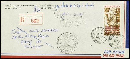 TAAF PA n°1 obl Terre Adélie (15.2.49 et 20.1.50) 