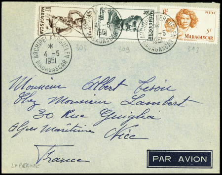 Madagascar n°303 + 309 + 313 obl CAD "Archipel Ker