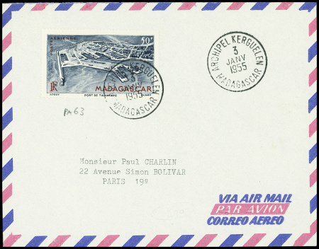 Madagascar PA n°63 obl CAD "Archipel Kerguelen Mad