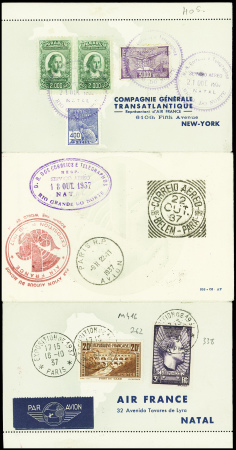 N°262 + 338 obl 16.10.37 sur dépliant tour du mond