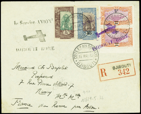 Côte des Somalis. 2 lettres : 1er service avion Dj