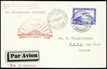 8 plis par Zeppelin dont Polarfahrt 1931 avec CAD 