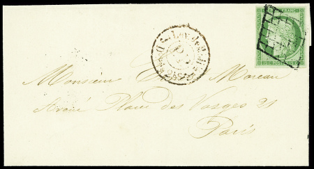 N°2 obl grille + CAD de levée de Paris (nov 1850)