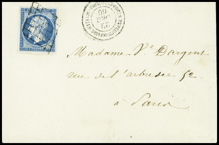 3 lettres : n°14 obl grille + CAD "Corps expéditio