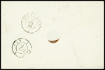 3 lettres : n°14 obl grille + CAD "Corps expéditio