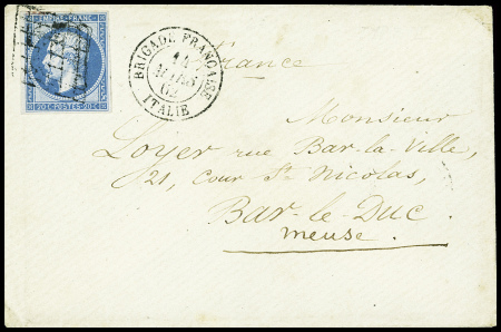 N°14 obl grille + CAD "Brigade française Italie" (