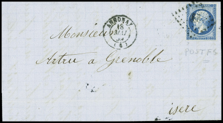 4 lettres AFF n°14 avec variété "Postes" (Annonay,