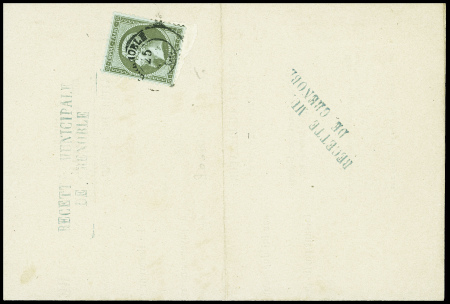 5 lettres AFF n°19, 1c olive (1) et n°20, 5c vert 