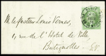 5 lettres AFF n°19, 1c olive (1) et n°20, 5c vert 