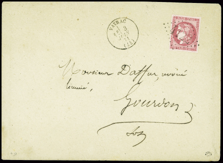 N°49 obl GC 4122 + T16 "Vayrac (44)" (1871) sur le