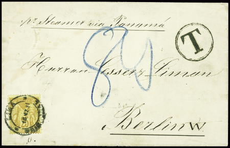 N°92 25c jaune obl CAD "Lima" (1881 - Pérou) sur l