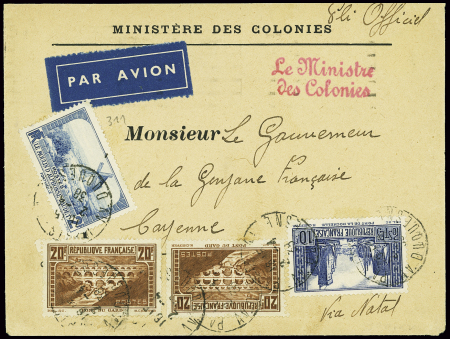 N°261 + 262, 20F Pont du Gard, 2 pièces + n°311 ob