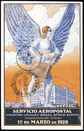 Argentine n°283 + 312 + PA14 obl Buenos Aires sur 