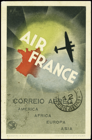 Carte postale du Nouvel An avec illustration rouge