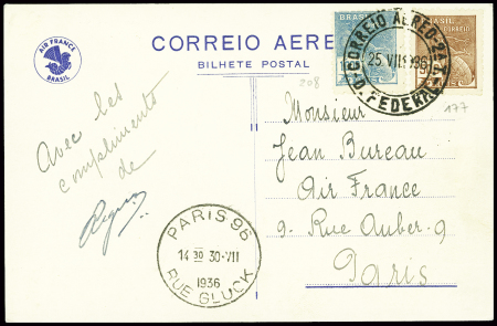 Carte postale "Air France Brasil" (hydravion Laté 