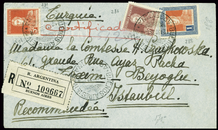 Argentine n°281 + 286 + 288 obl Buenos Aires (12.8