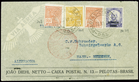 Brésil n°171 + 203, 2 pièces + PA29 obl Pelotas (2