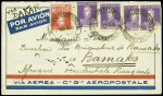 Argentine n°301 + 306, 4 pièces sur lettre sur env