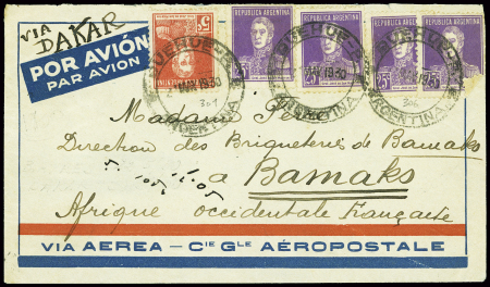 Argentine n°301 + 306, 4 pièces sur lettre sur env