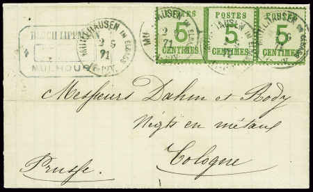 MULHAUSEN / Als. N° 4 x 3 pour COLOGNE Allemagne l