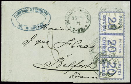 MULHAUSEN / Als. 6 x 3 pour BELFORT le 25 aout 71.