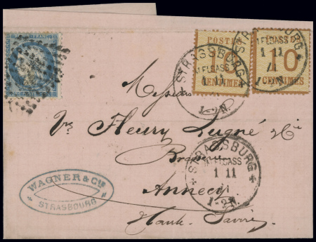 N°60 obl PC du GC 420 (Belfort) + Alsace n°5 2 piè