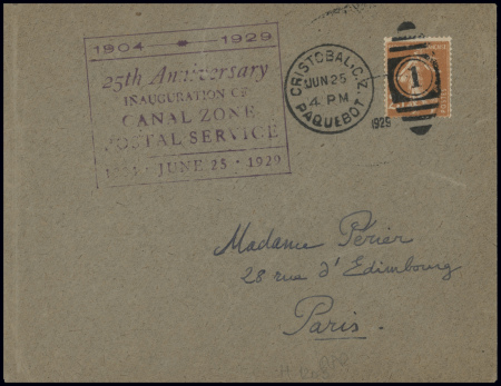 N°235 obl duplex "1 Cristobal CZ Paquebot" (1929) 