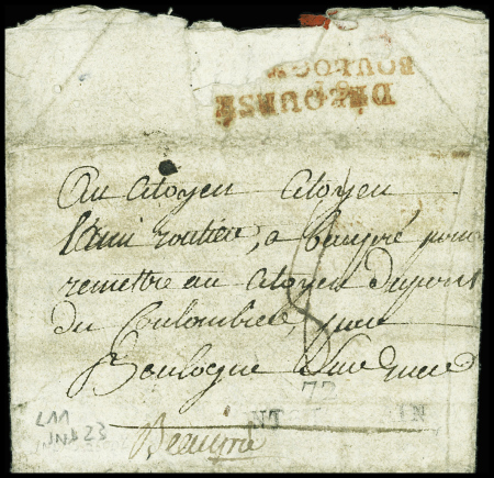 Lettre de versailles (an 2) pour Boulogne-s-Mer av