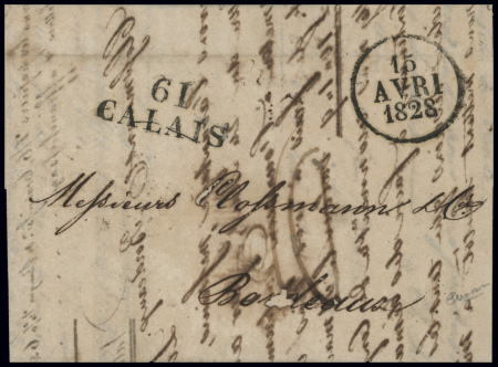 Lettre de Liverpool pour Bordeaux  avec MP "61 Cal