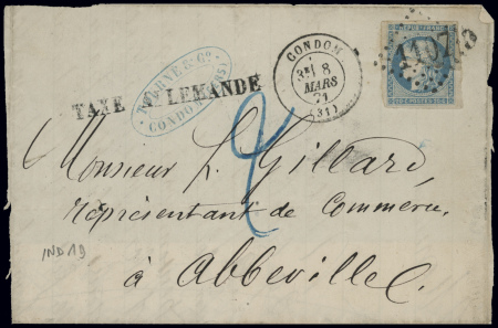 SOMME 2 devants de lettres AFF n°45 et n°46 adressées