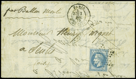 N°29 obl étoile 24 + CAD "Paris R. de Cléry" (3 de