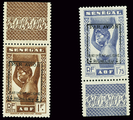 N°6 1f brun-rouge + n°7 1f75 outremer, BdF, neufs **,