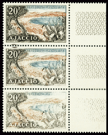 N°981 Ajaccio, variété impression défectueuse, sur