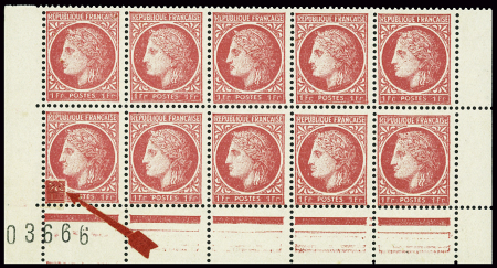 N°676 1f Cérès de Mazelin, variété exceptionnelle carré