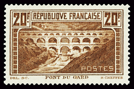 N°262c 20f Pont du Gard (IIA), neuf **, TB. Signé Calves