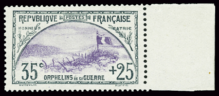 N°152 Orphelins, 35c + 25c ardoise et violet, très