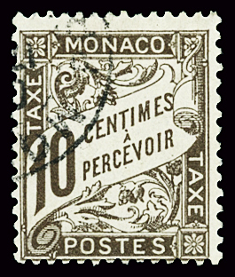 TAXE N°4 10c brun, obl., TB