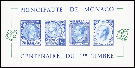 BLOC-FEUILLET N°33a Centenaire du 1er timbre de Monaco,