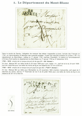 ANNECY 1794-1858, Collection de 29 lettres sur pages